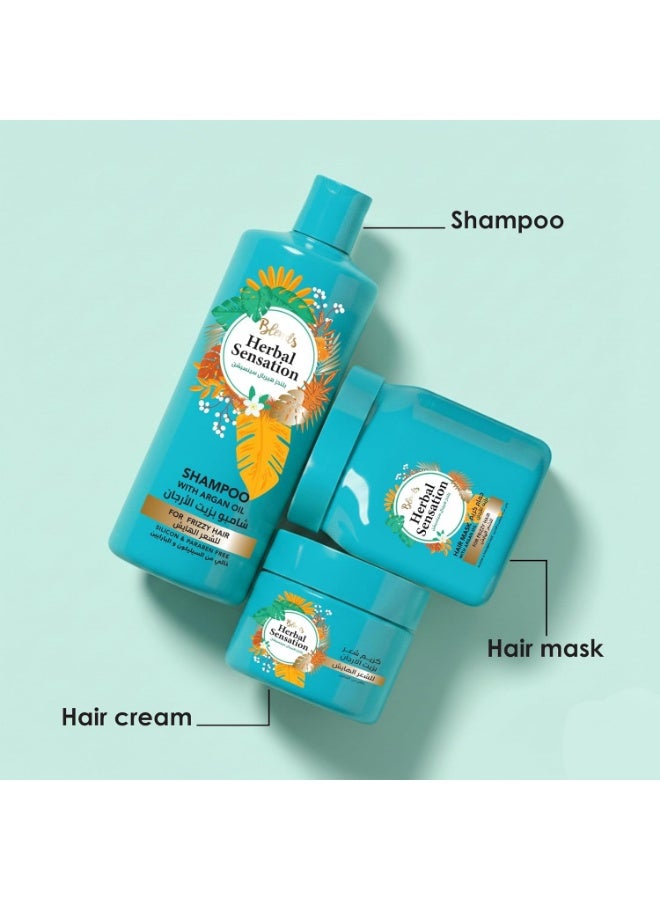 Blends Herbal Sensation Shampoo with Argan Oil for Frizzy Hair - Hydrating Anti-Frizz Formula for Split Ends - Silicon & Paraben Free - 850 ml - Image 3